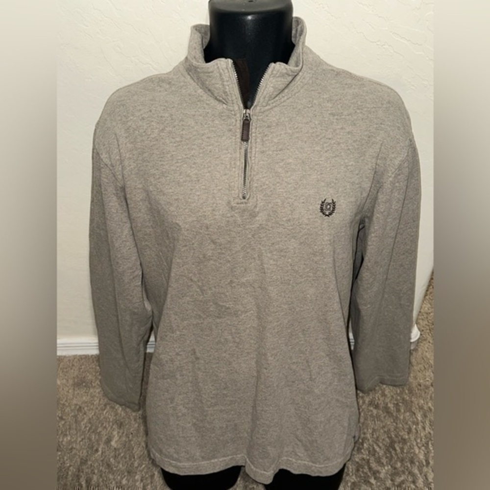Men’s pre own as is Ralph Lauren Chaps pullover size L large quarter zip elbow